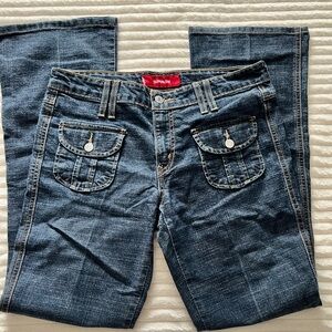 Levi’s dark wash bootcut denim jeans